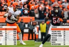 cleveland browns vs bengals match player stats