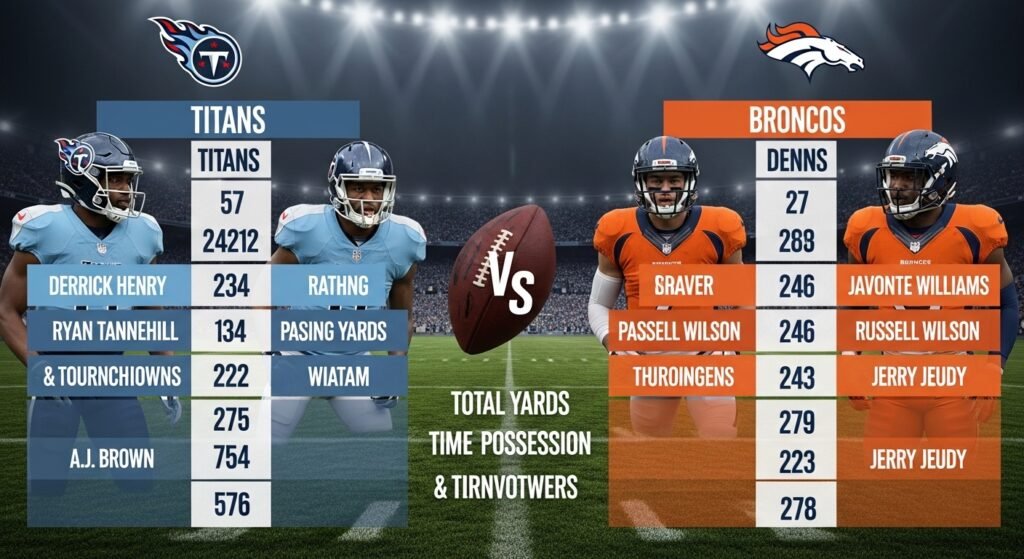 tennessee titans vs denver broncos match player stats