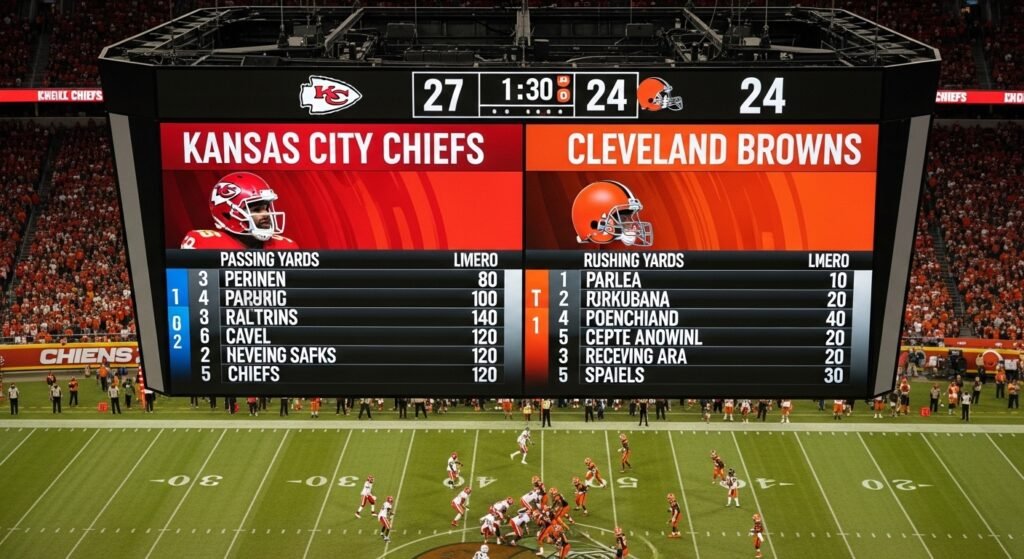 kansas city chiefs vs cleveland browns match player stats