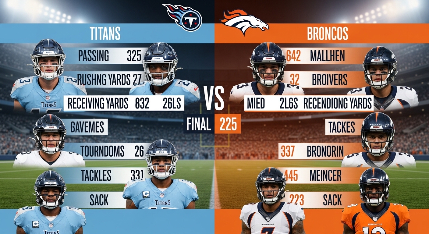 tennessee titans vs denver broncos match player stats