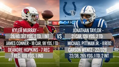 arizona cardinals vs colts match player stats