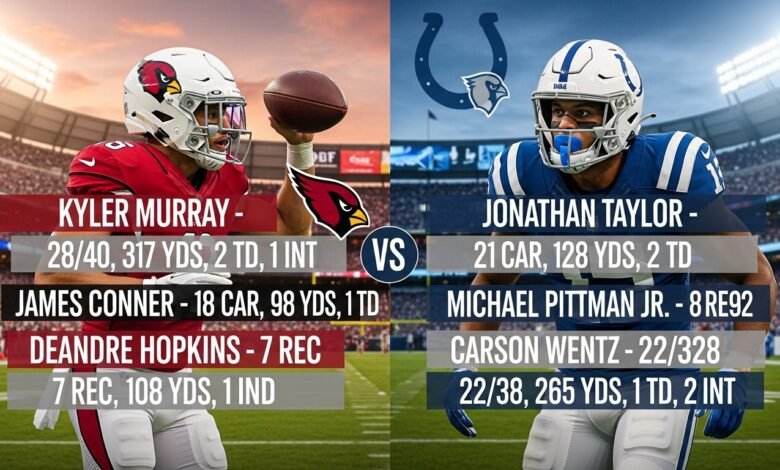arizona cardinals vs colts match player stats
