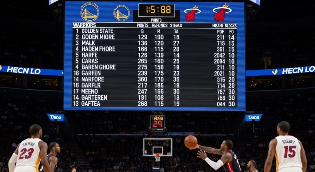 golden state warriors vs miami heat match player stats