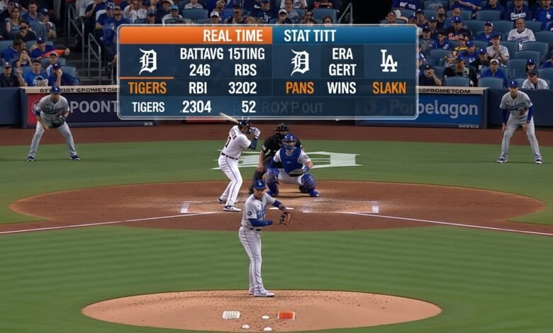 detroit tigers vs dodgers match player stats