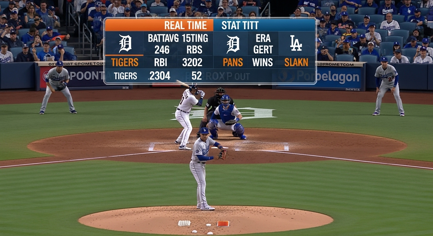detroit tigers vs dodgers match player stats