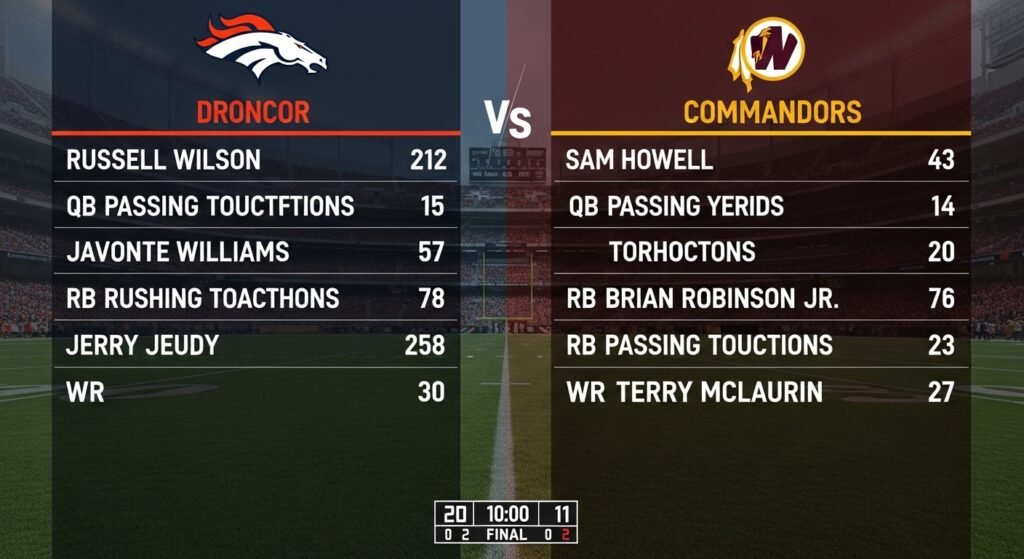 denver broncos vs washington commanders match player stats