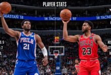 76ers vs chicago bulls match player stats