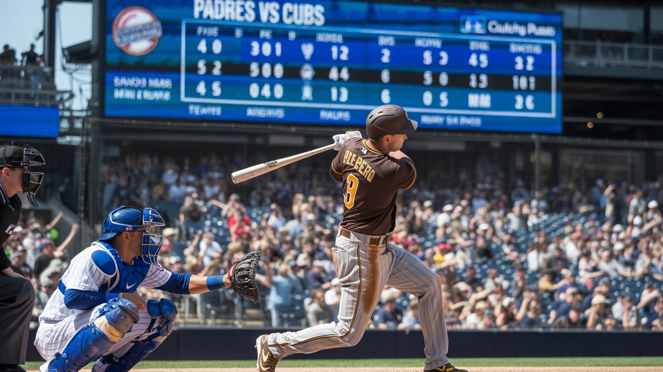 padres vs chicago cubs match player stats
