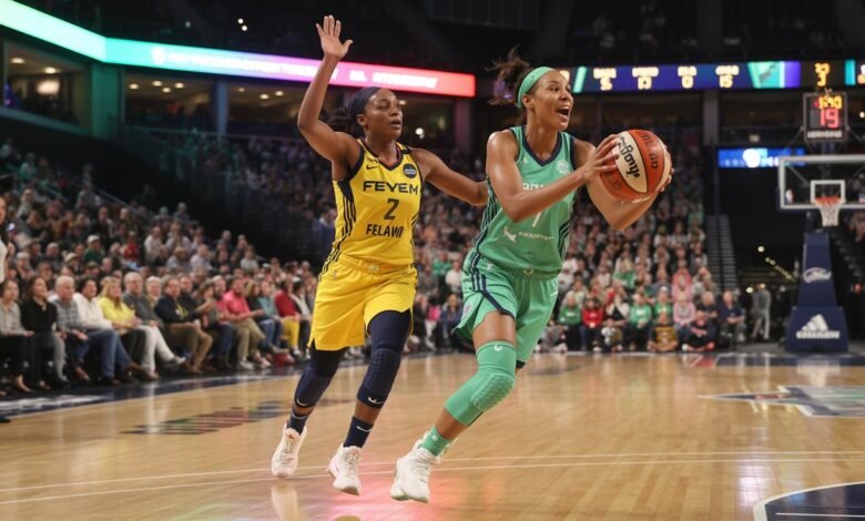 new york liberty vs indiana fever match player stats