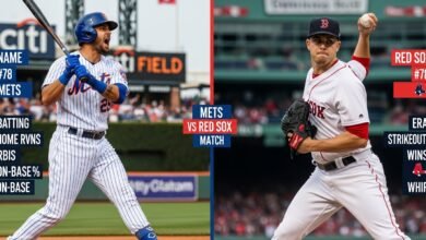 mets vs red sox match player stats