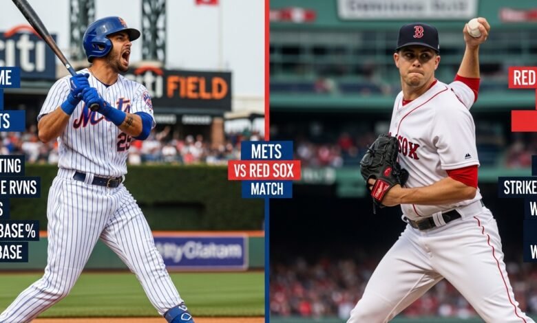 mets vs red sox match player stats