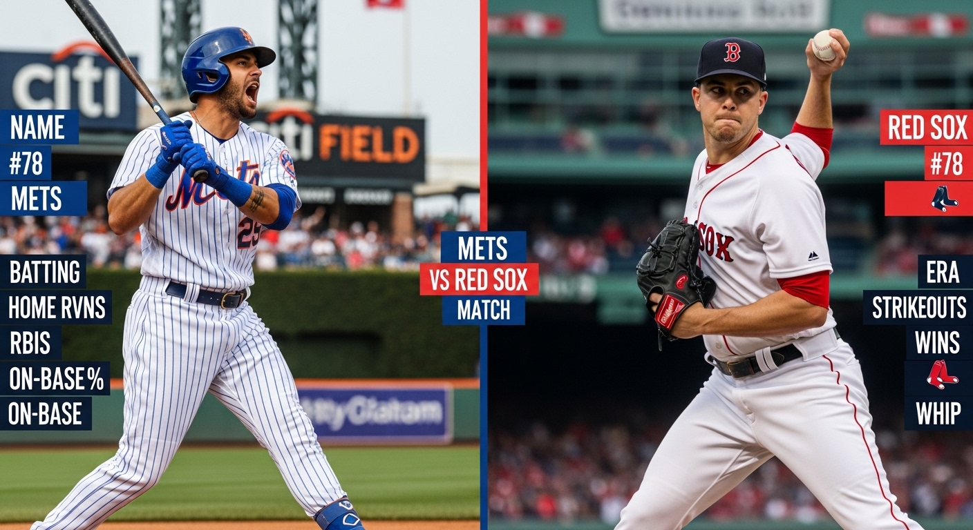 mets vs red sox match player stats
