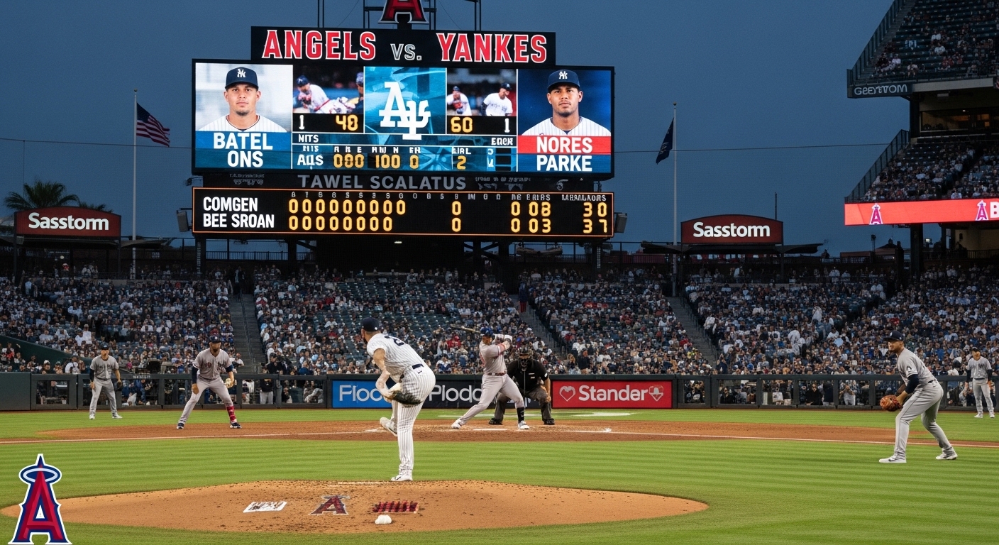 los angeles angels vs new york yankees match player stats