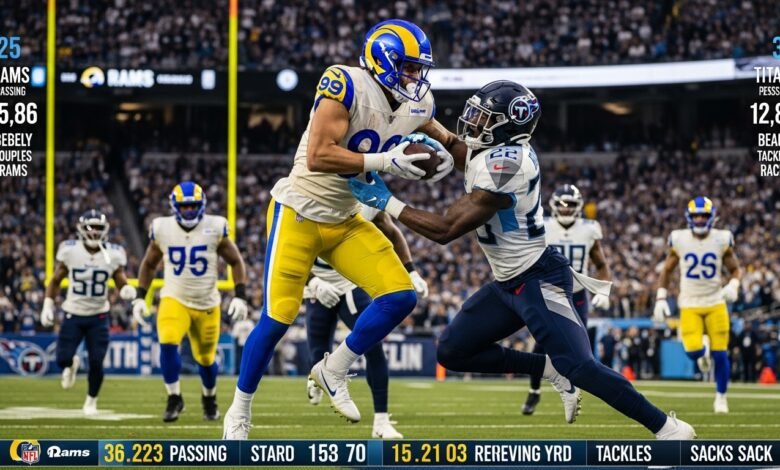 los angeles rams vs tennessee titans match player stats