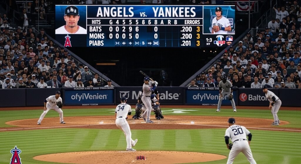 los angeles angels vs new york yankees match player stats