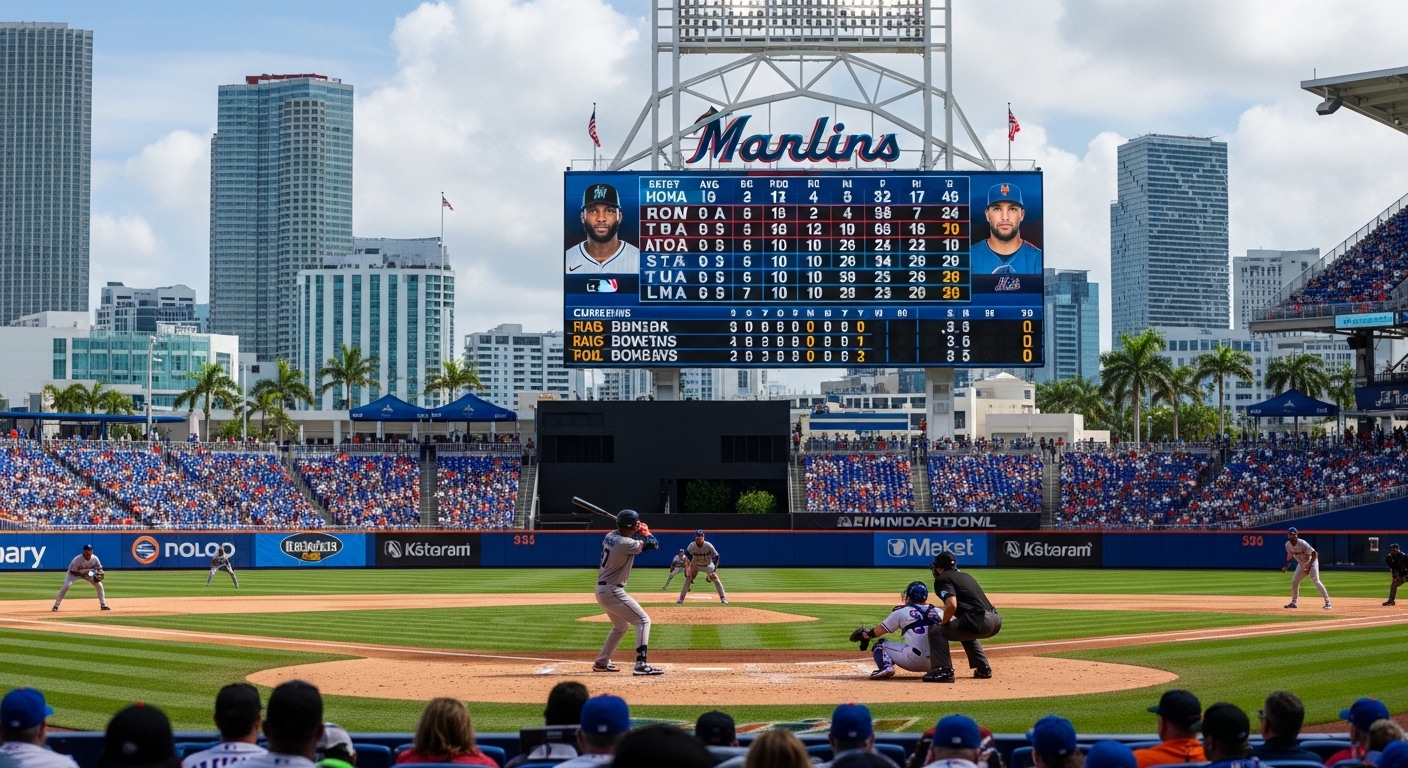 miami marlins vs mets match player stats