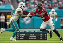 miami dolphins vs atlanta falcons match player stats