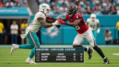 miami dolphins vs atlanta falcons match player stats