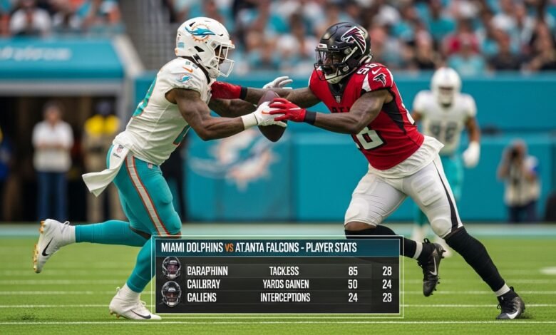 miami dolphins vs atlanta falcons match player stats
