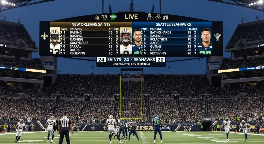 new orleans saints vs seahawks match player stats